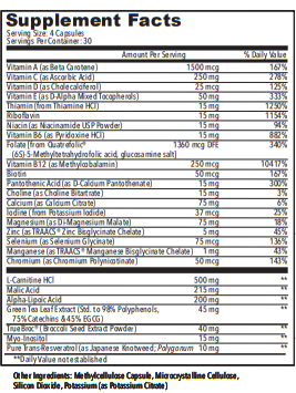 NL-PENERGY120 - Supplement Facts